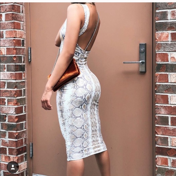 PrettyLittleThing Dresses & Skirts - Prettylittlething snake skin low back dress